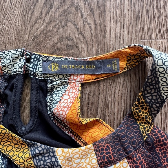 Outback Red Chic Striped Halter Top – Boho Fall Vibes – Size XS - Picture 4 of 5